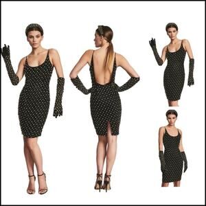 RETROFETE Cosmos Rhinestone Embellished Dress SZ XL $675